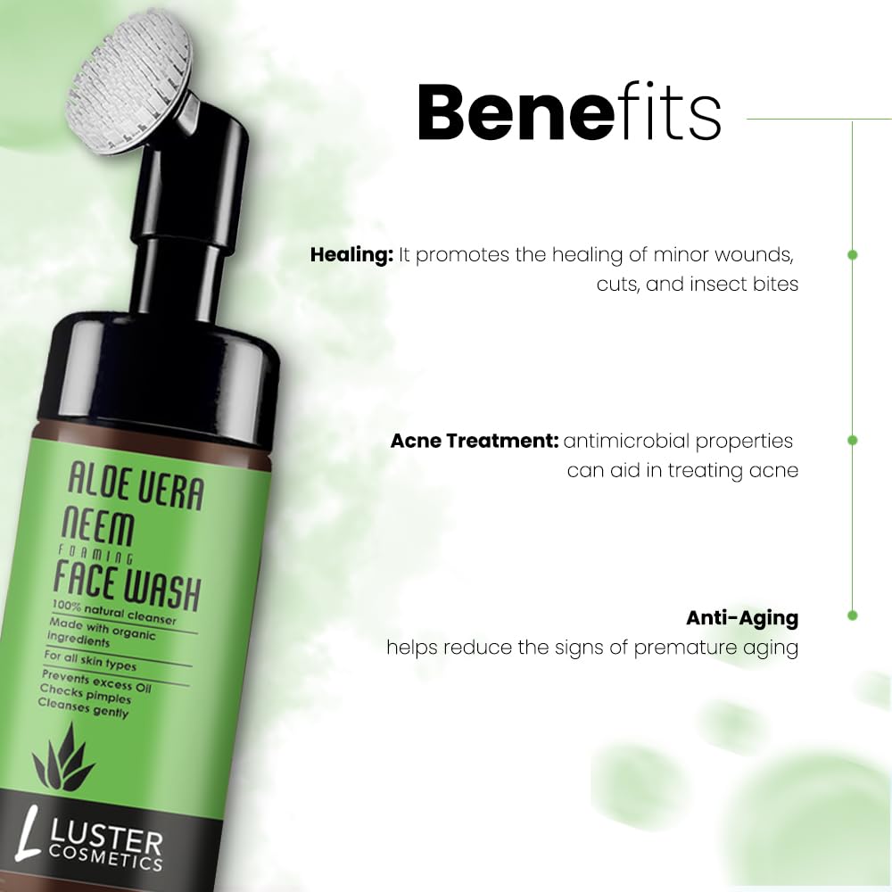 Luster Cosmetics Aloe Vera Neem Foaming Face Wash - 100ml