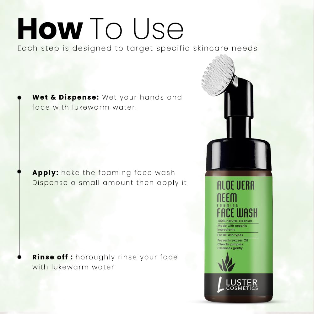 Luster Cosmetics Aloe Vera Neem Foaming Face Wash - 100ml