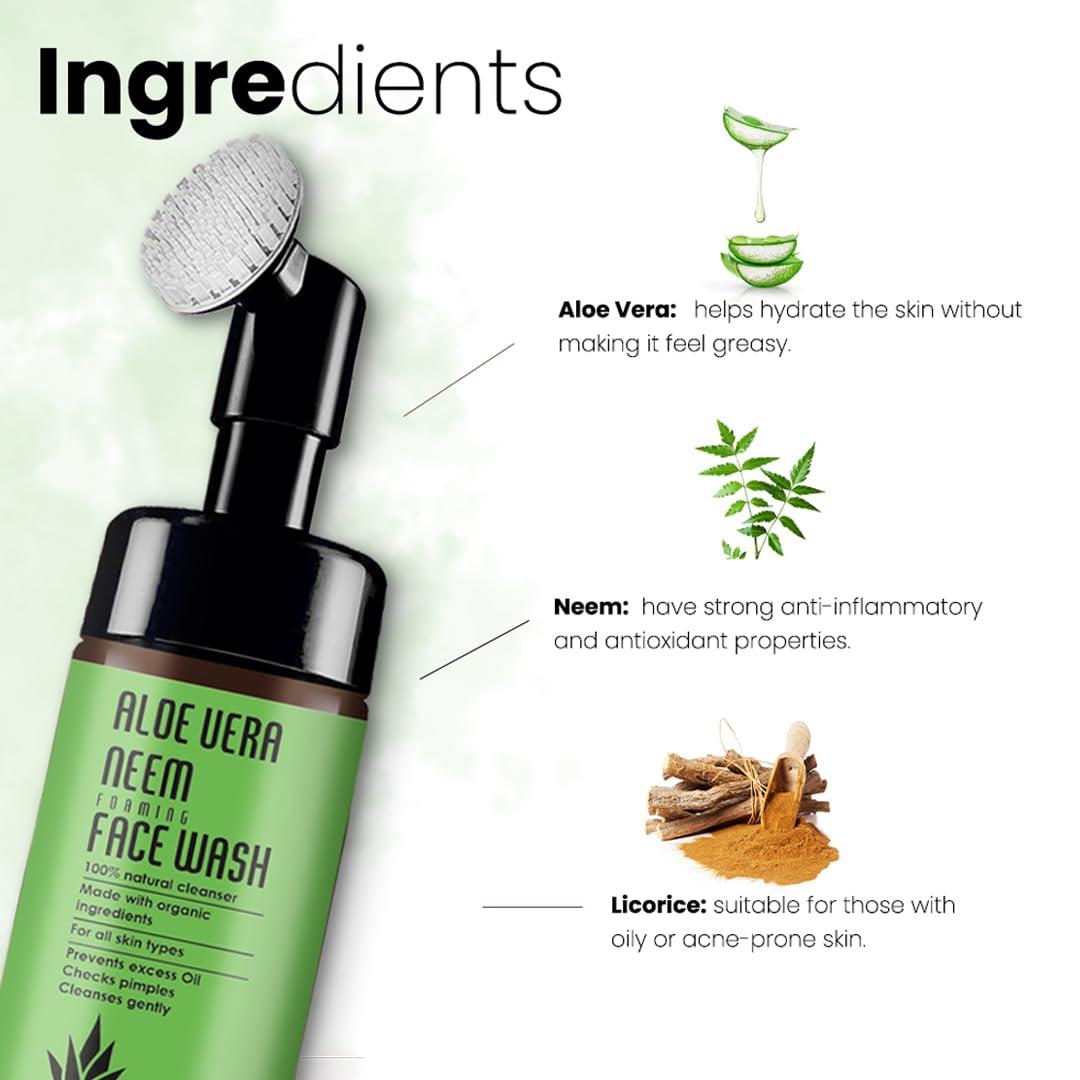 Luster Cosmetics Aloe Vera Neem Foaming Face Wash - 100ml