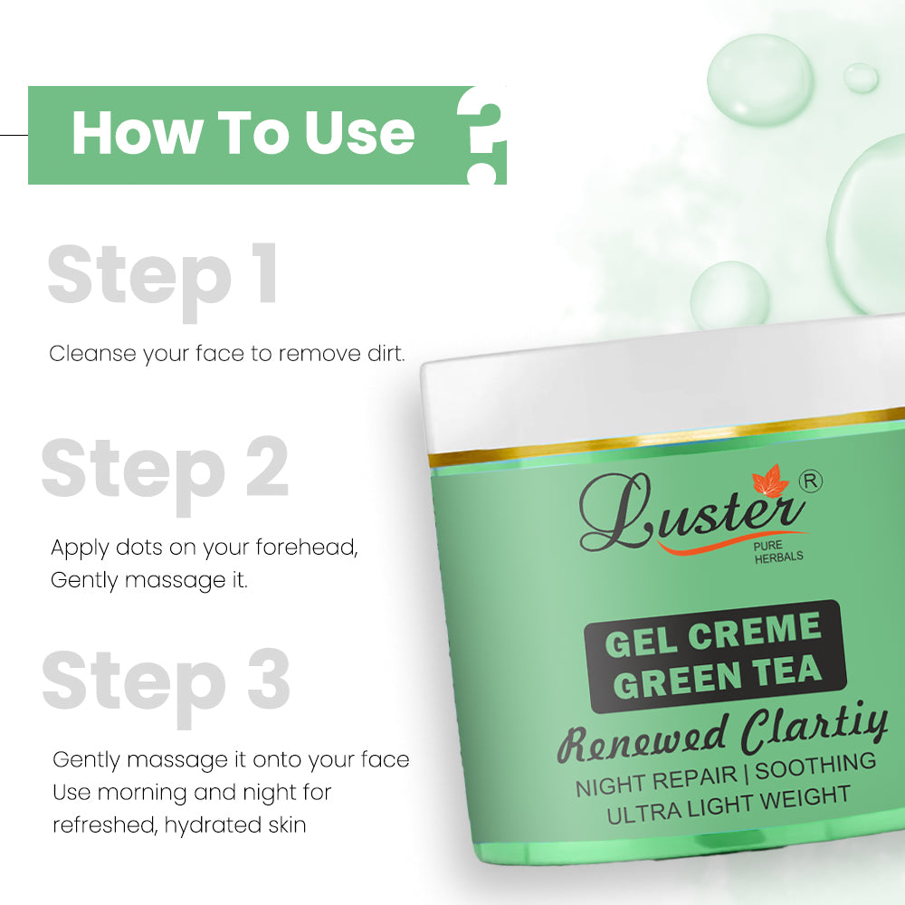 Luster Green Tea Gel Crème Renewed Clartiy - 100g