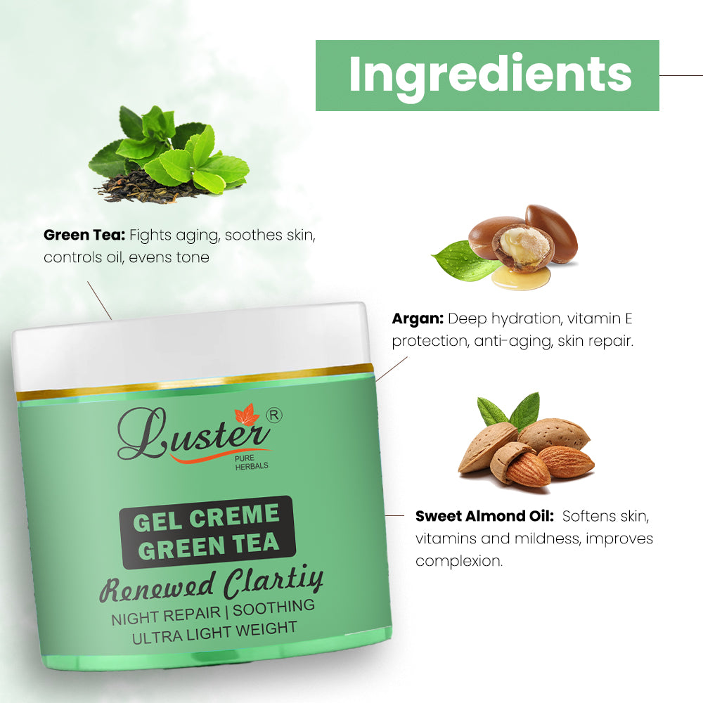 Luster Green Tea Gel Crème Renewed Clartiy - 100g