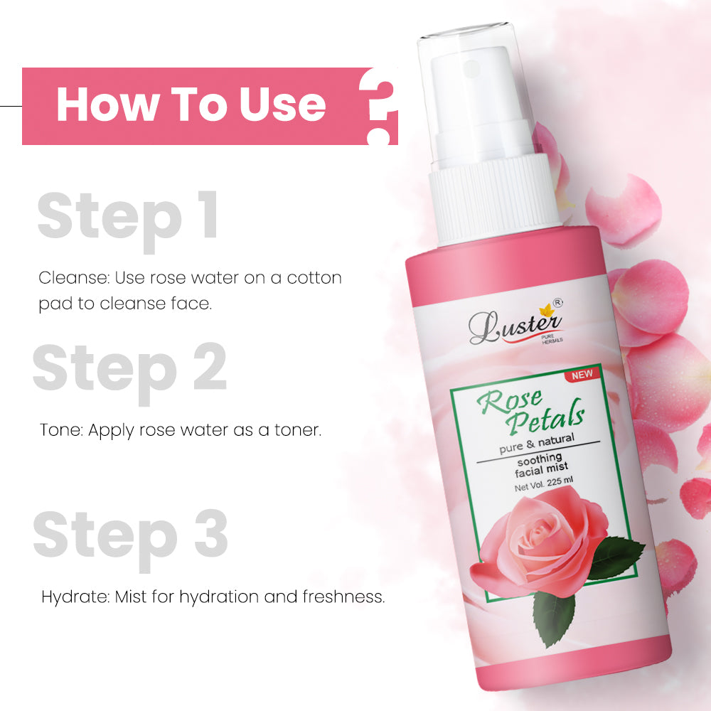 Luster Rose Petals Pure & Natural Rose Water - 225ml