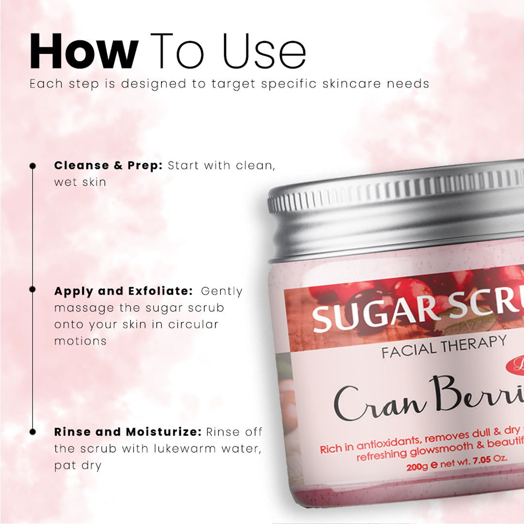 Luster Cranberries Sugar Scrub (Paraben & Sulfate Free)-200 gm