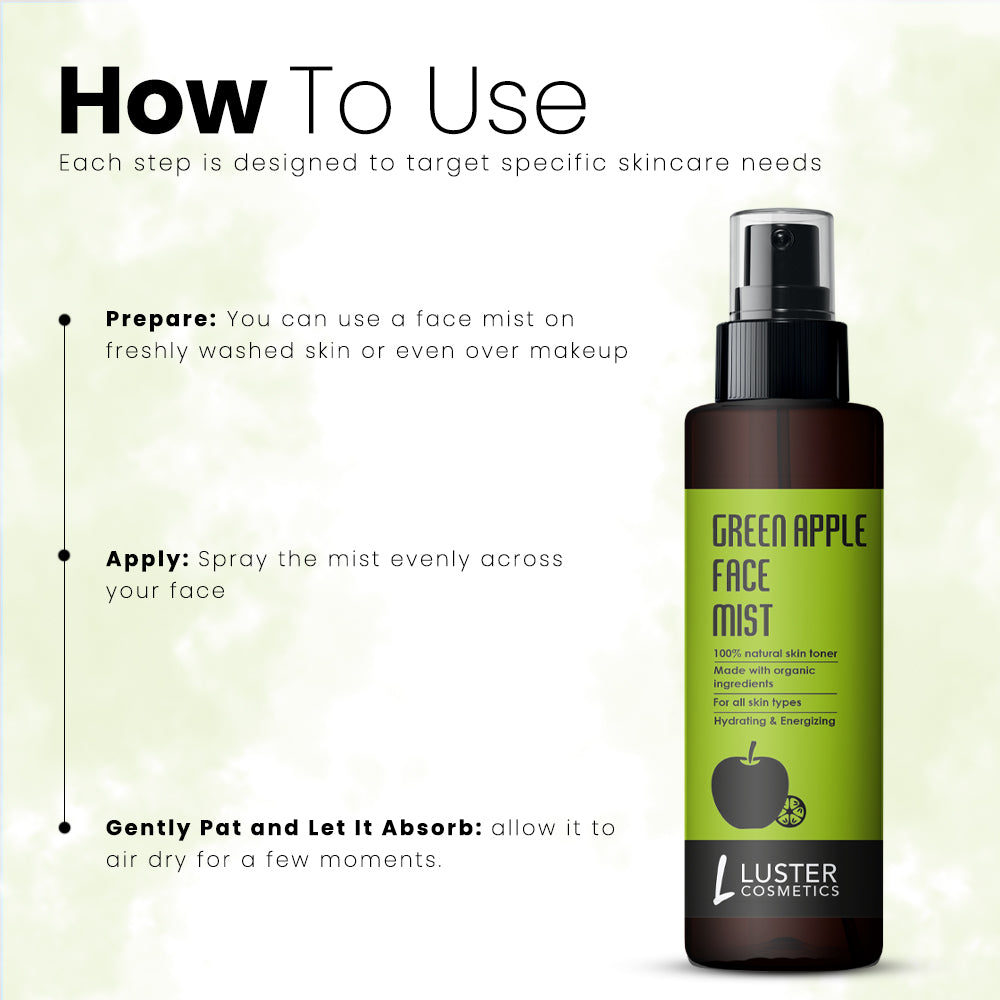 Luster Cosmetics Green Apple Face Mist Skin Toner - 115ml
