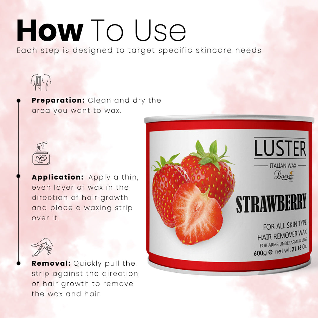 Luster Strawberry Hair Removal Hot Wax - 600g