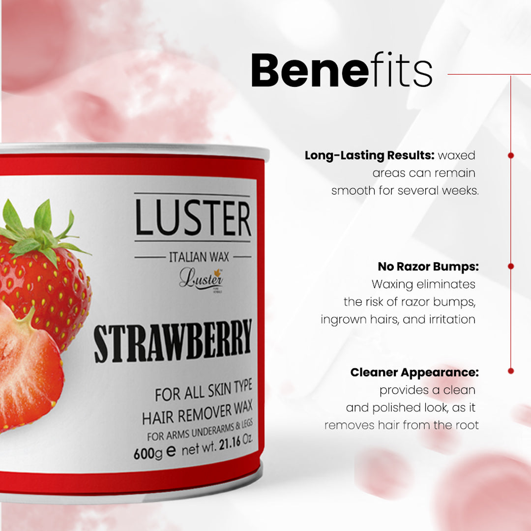 Luster Strawberry Hair Removal Hot Wax - 600g