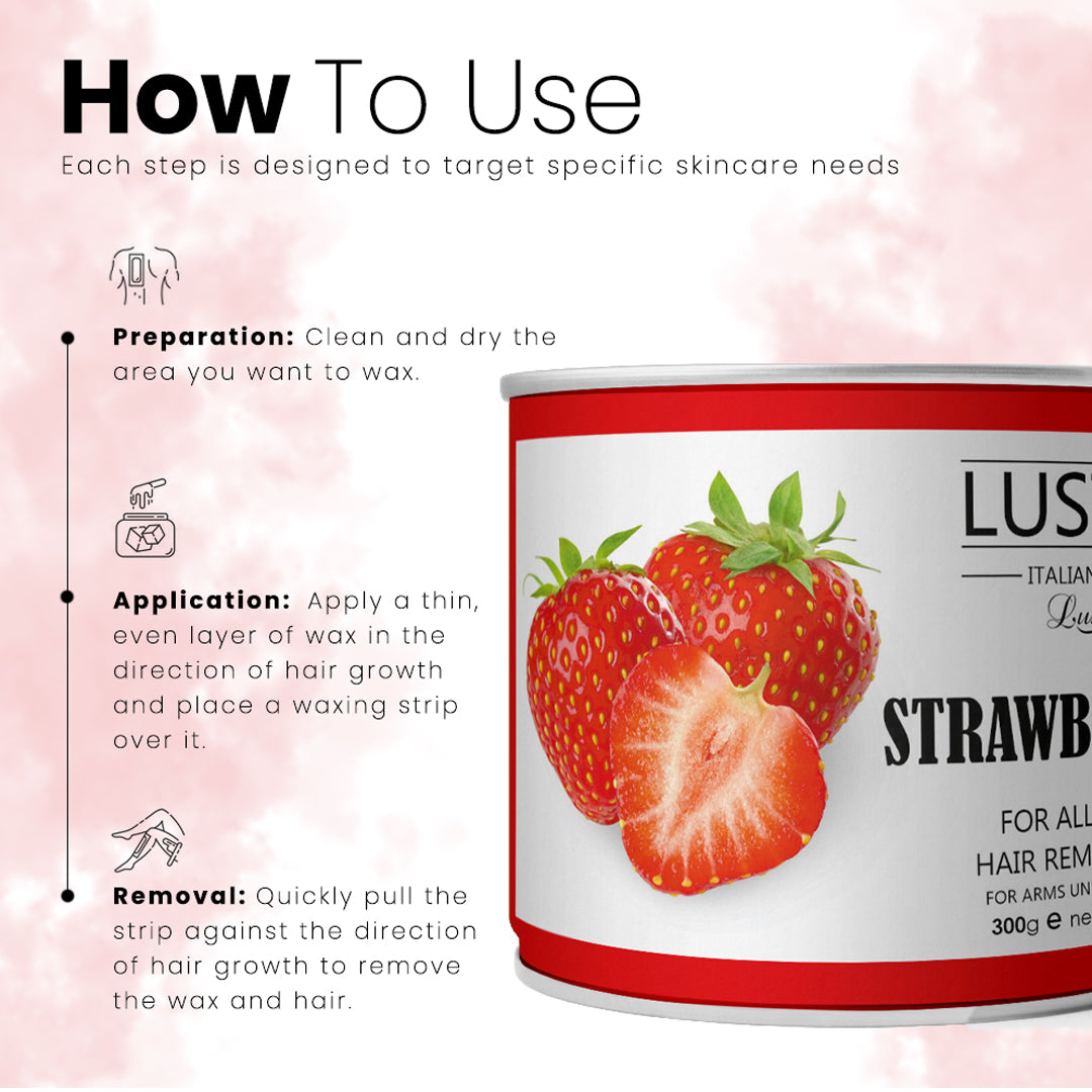 Luster Strawberry Hair Removal Hot Wax - 300ml