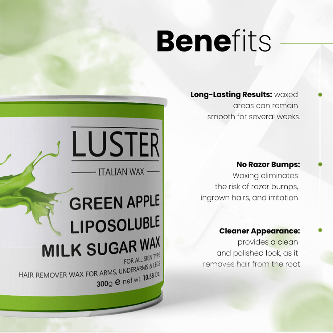 Luster Green Apple Hair Removal Hot Wax - 300ml