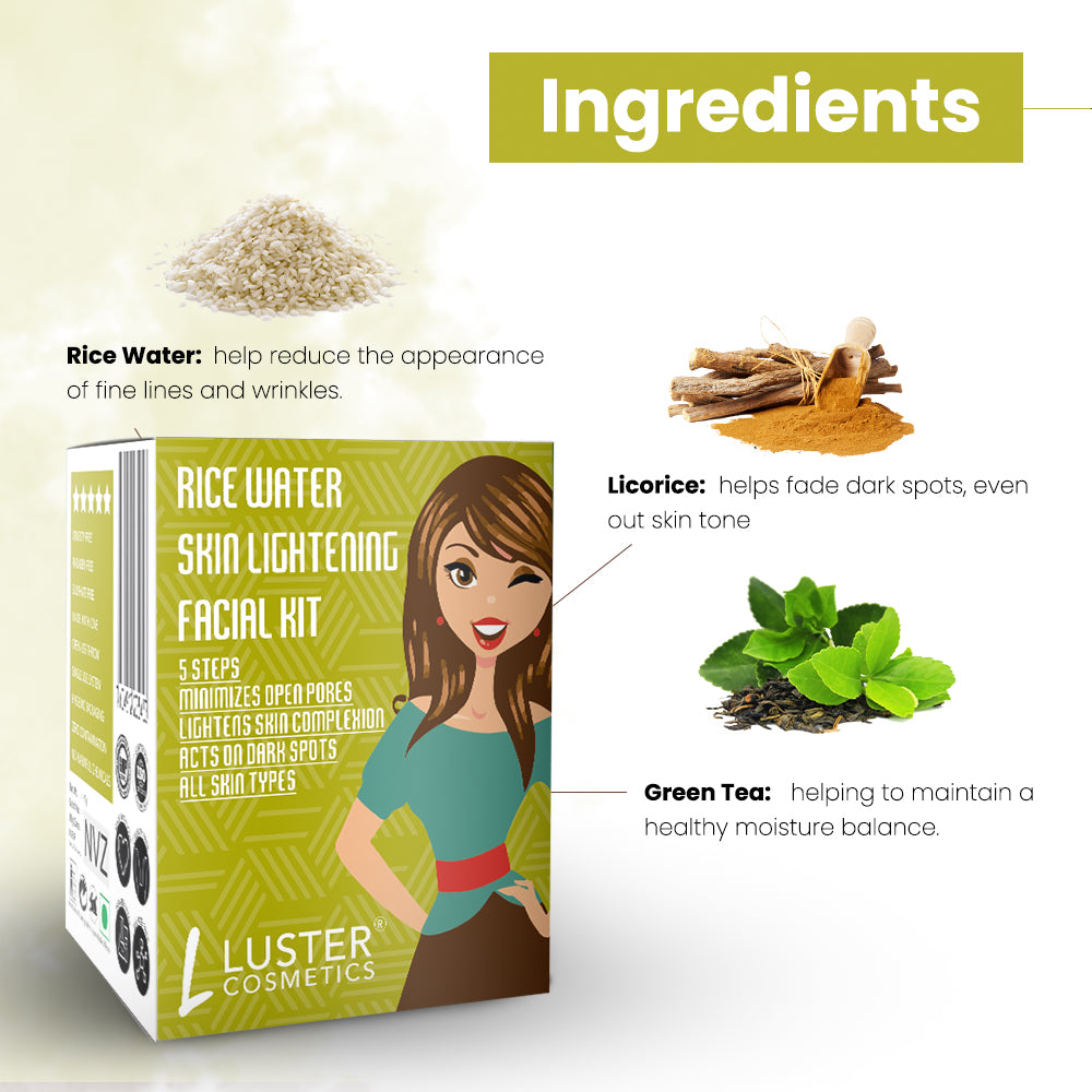 Luster Cosmetics Rice Water Skin Lightening Facial Kit- 45g