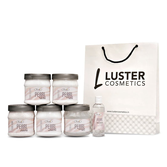 Luster Pearl Glow Whitening Facial Kit Salon Eco Pack (2600 ml) - Paraben & Sulfate Free. - Luster Cosmetics