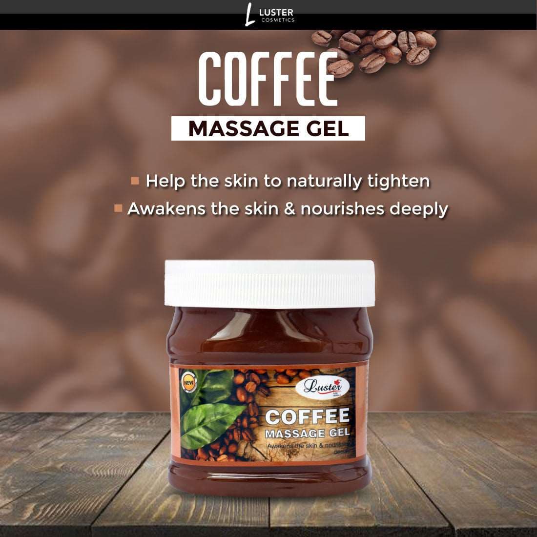 Luster Coffee Face & Body Massage Gel (Paraben & Sulfate Free - 500 ml