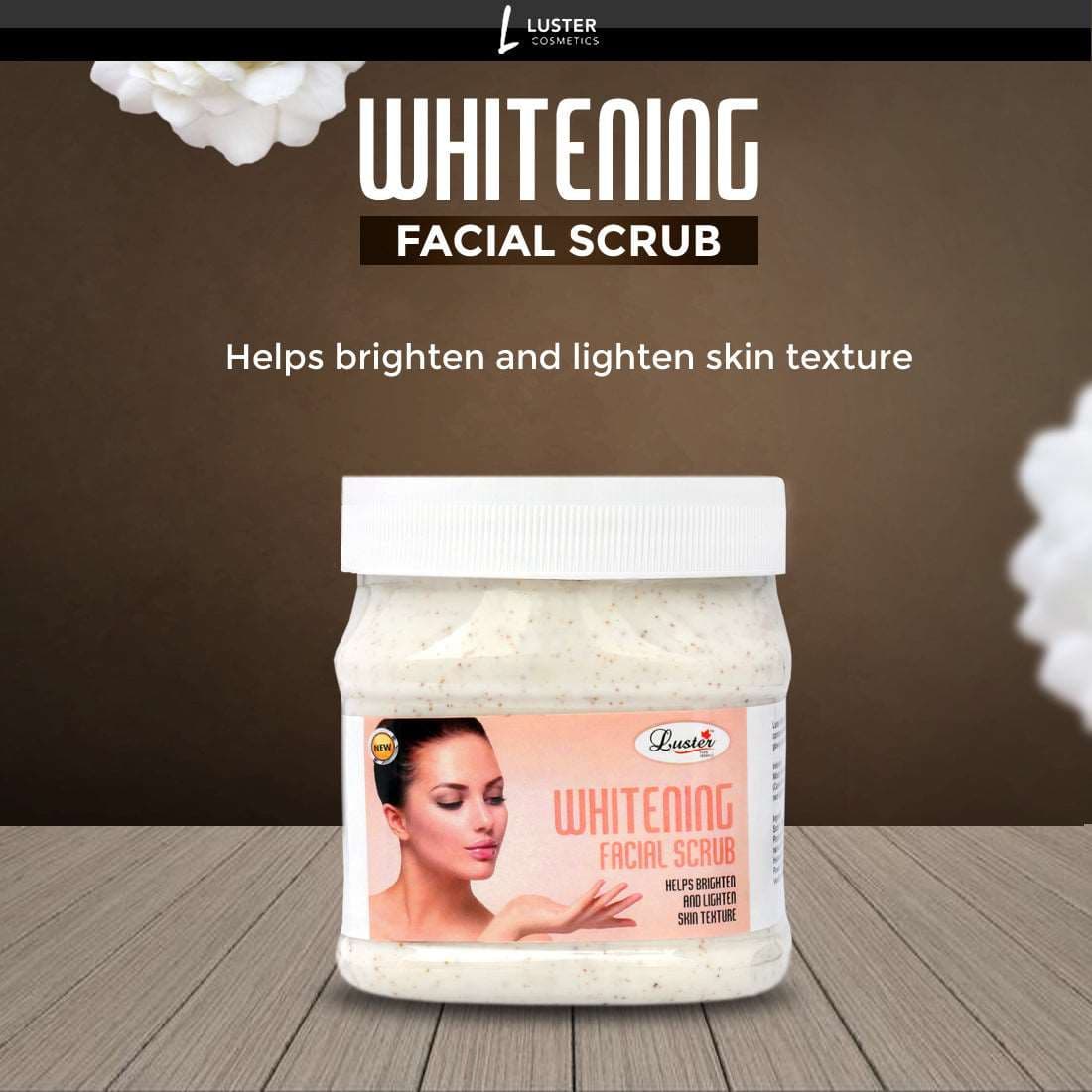 Luster Whitening Face & Body Facial Scrub For Women & Men (Paraben & Sulfate Free) - 500 ml