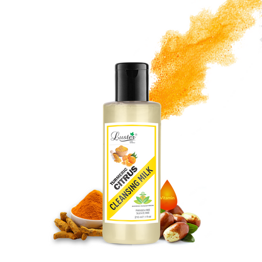 Luster Turmeric Citrus Cleansing Milk For Face | Extra Care Cleansing Milk With Turmeric Citrus Water | Cleansing Milk For Makeup Remover | Paraben & Sulfate Free - 210ml - Luster Cosmetics