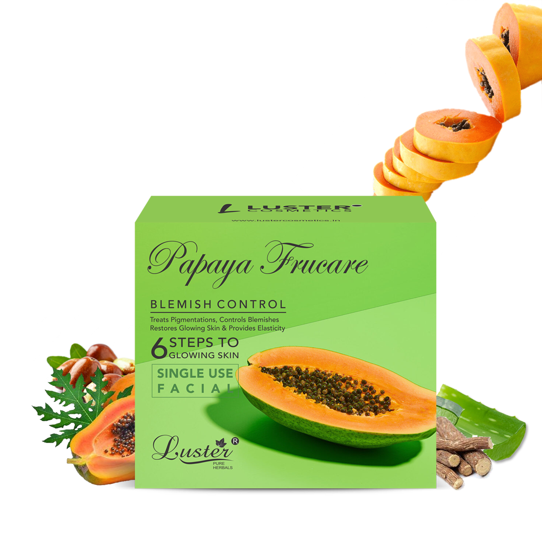 Luster Cosmetics Papaya Combo Pack | Face Wash & Facial Kit - Pack of 2