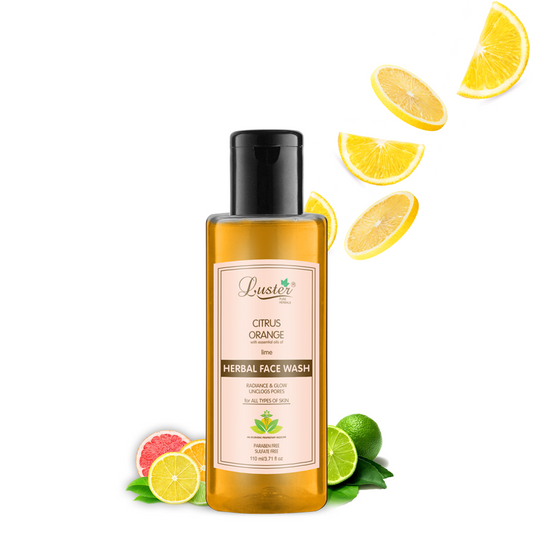 Luster Citrus Orange Face Wash | Lime Essential Oil | Radiance & Glowing Skin | Herbal Face Wash For Women & Men | All Skin Types (Paraben & Sulphate Free) -110ml - Luster Cosmetics