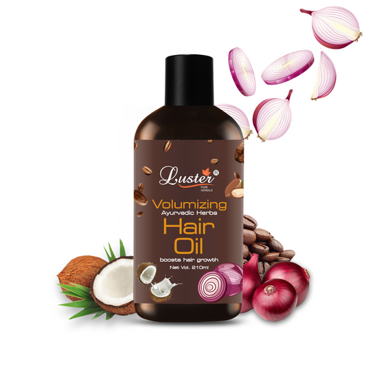 Luster Volumizing Ayurvedic Herbs Hair Oil | Hair Oil For Hair Growth | Hair oil With Onion, Coconut & Coffee | 210 ml - Luster Cosmetics