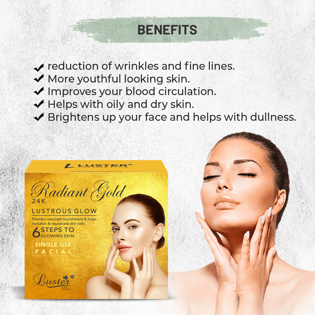Luster 24k Radiant Gold Lustrous Glow Facial Kit – 320ml