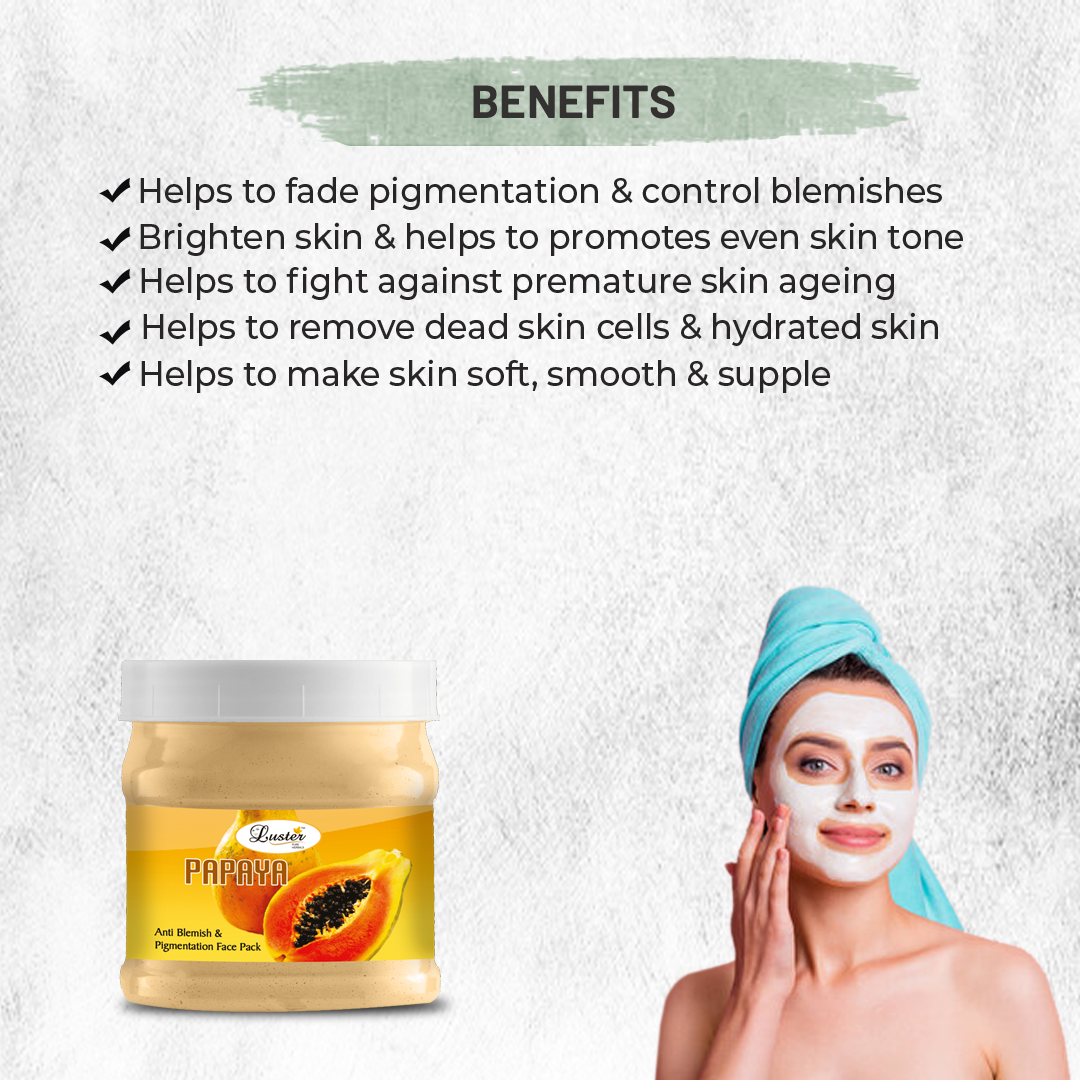 Luster Papaya Anti Blemish & Pigmentation Face Pack - 500 g