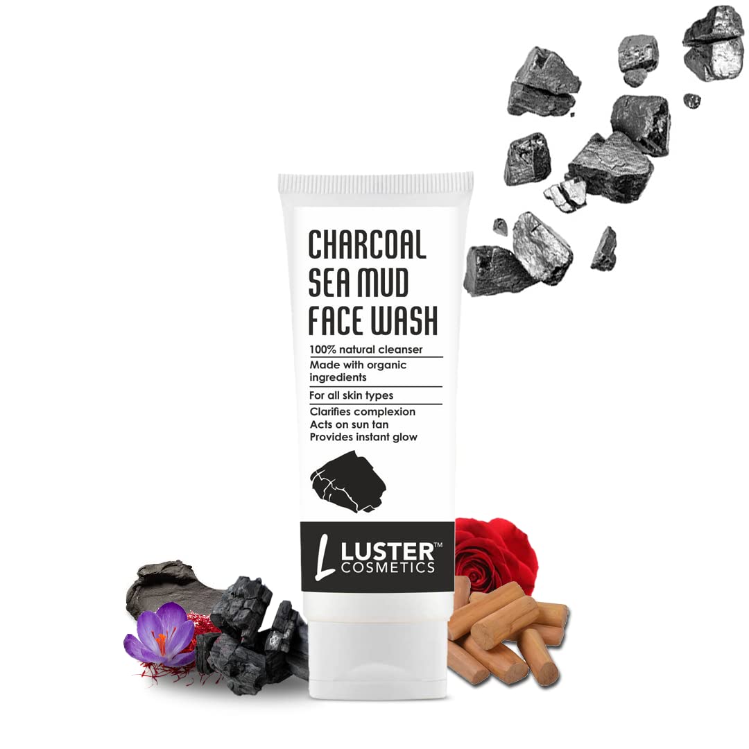 Luster Cosmetics Charcoal Combo Pack | Peel Off Mask (100ml) | Body Wash (300ml) | Face Wash (100ml) | Facial Kit (45g) | Detoxifies Skin | Enriched With Pure Carbon | Acne & Pimples Treatment | Paraben & Salfate Free
