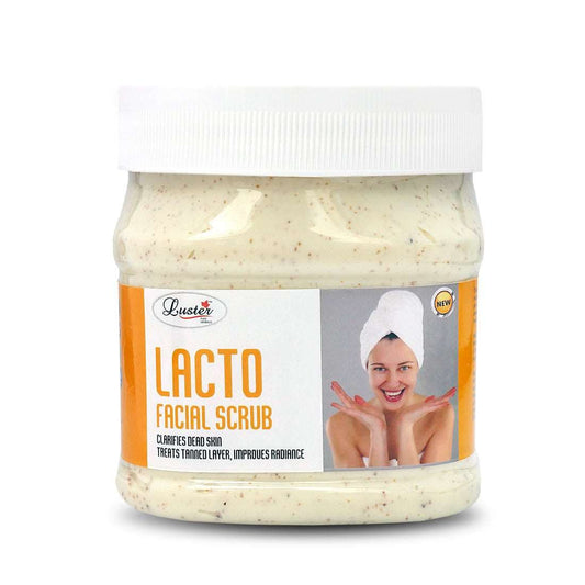 Luster Lacto Face & Body Facial Scrub For Women & Men (Paraben & Sulfate Free) - 500 ml