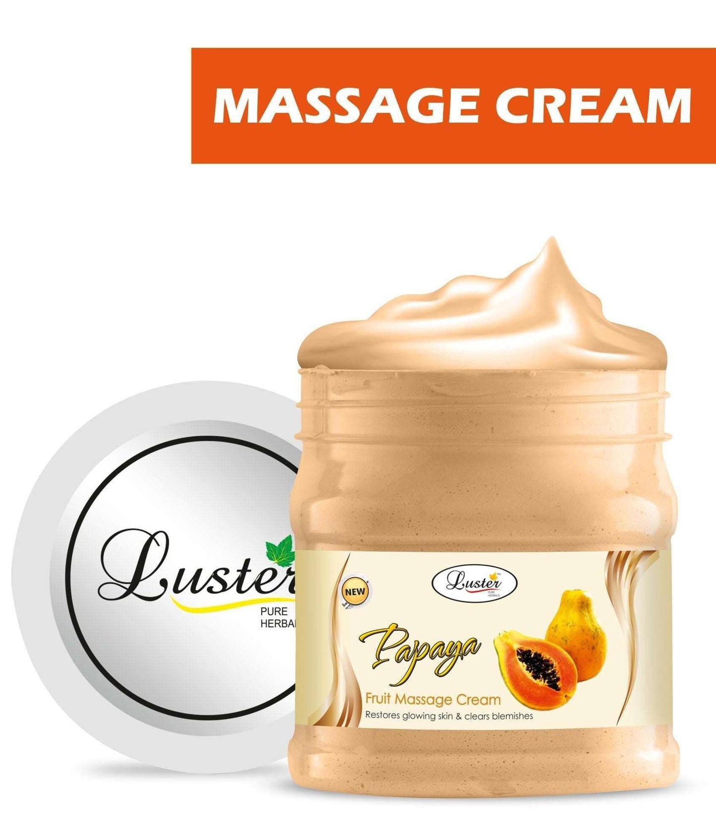 Luster Papaya Fruit Facial Massage Cream (Paraben & Sulfate Free)-500ml.
