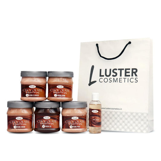 Luster Chocolate Skin Nourishing Facial Kit Salon Eco Pack (2600 ml) - Paraben & Sulfate Free. - Image #2