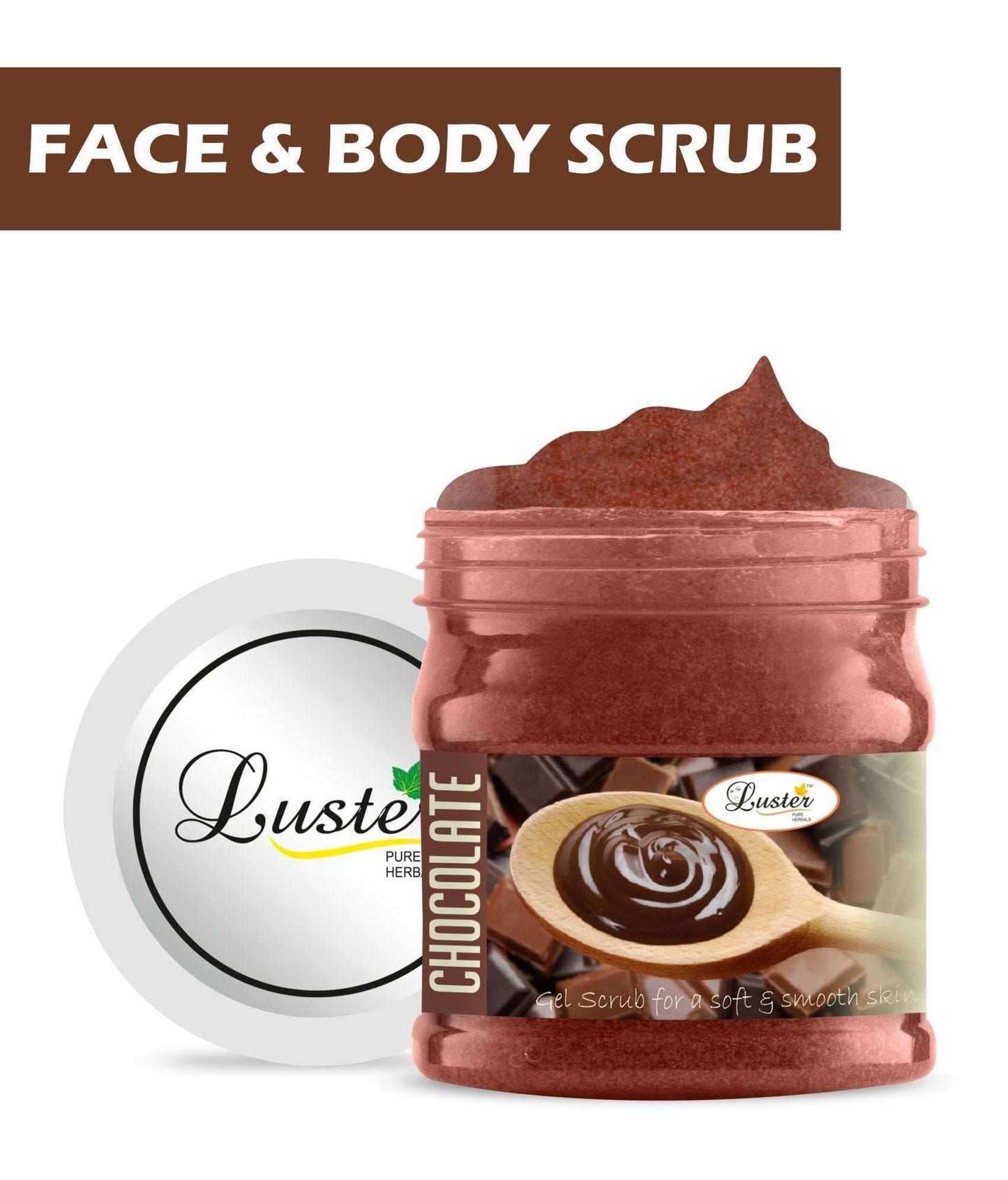 Luster Chocolate Face & Body Gel Scrub (Paraben & Sulfate Free)-500 ml - Luster Cosmetics