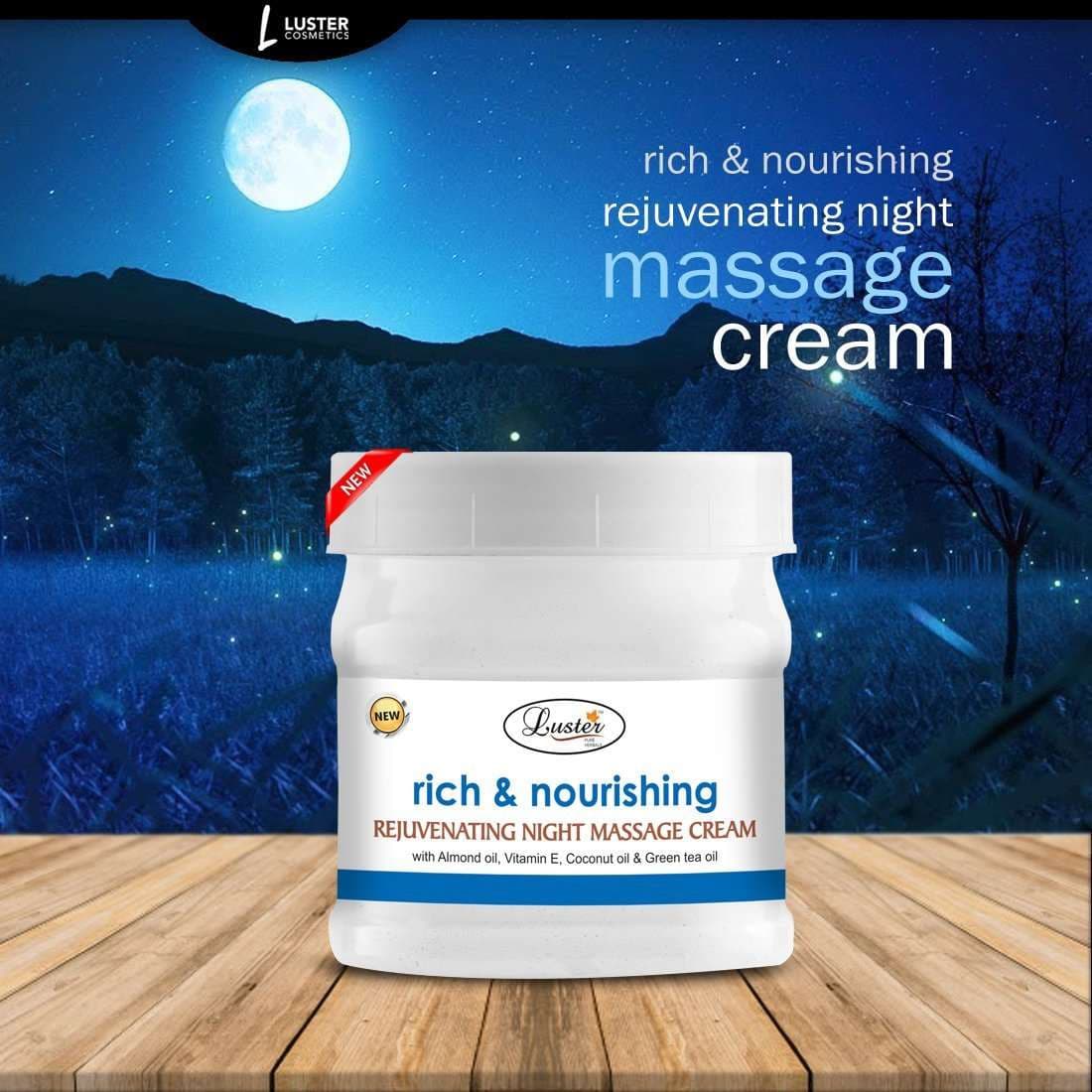 Luster Rich Nourishing Rejuvenating Night Massage Cream (Paraben & Sulfate Free)-500ml.