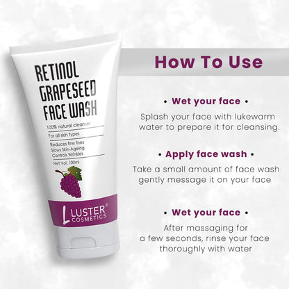Luster Cosmetics Retinol Grapeseed Face Wash - 100ml