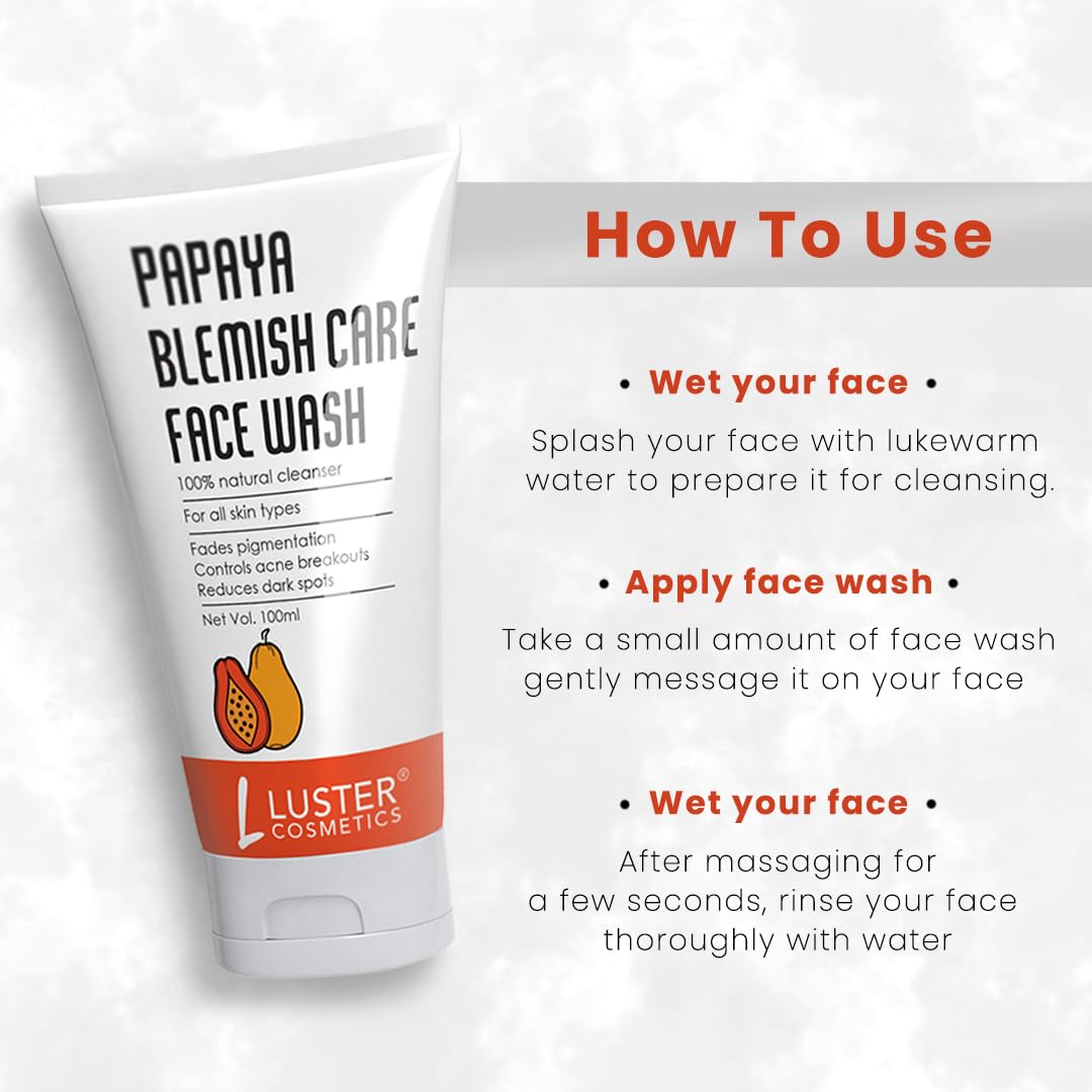 Luster Cosmetics Papaya Blemish Care Face Wash - 100ml