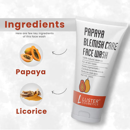Luster Cosmetics Papaya Blemish Care Face Wash - 100ml