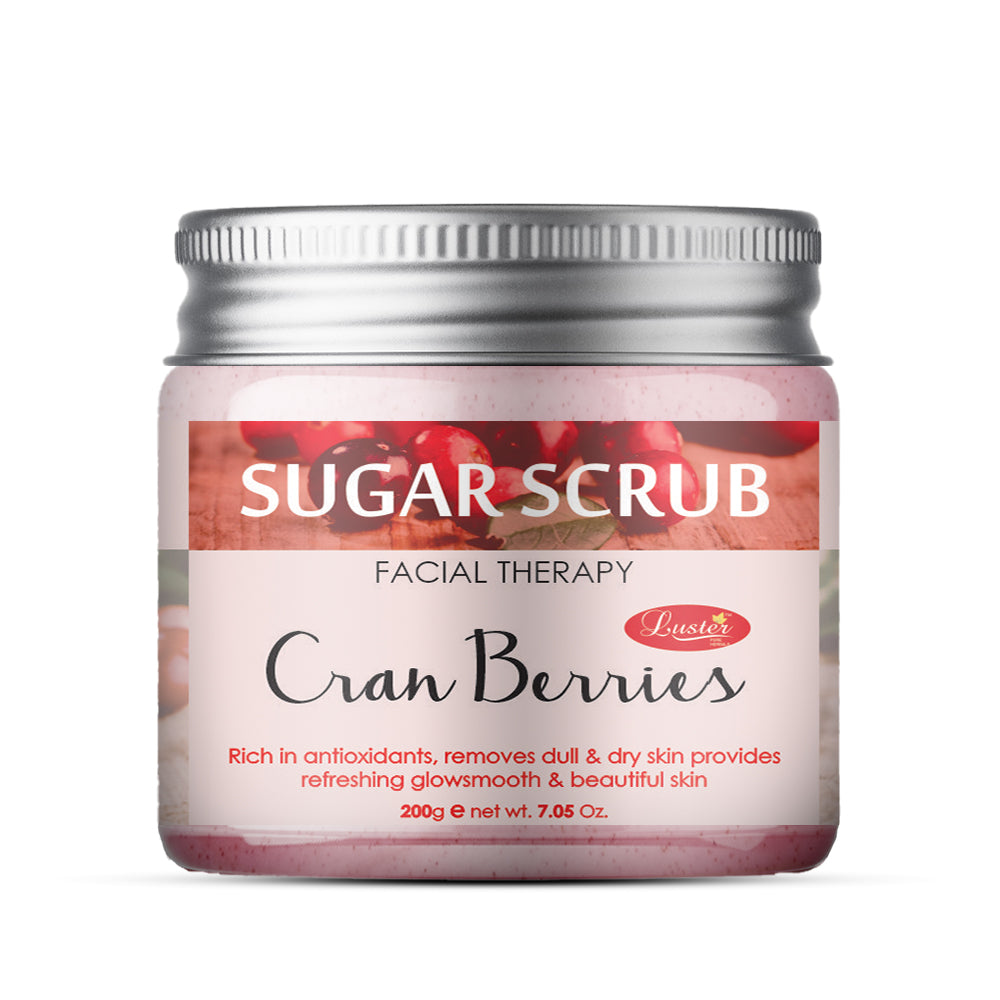 Luster Cranberries Sugar Scrub (Paraben & Sulfate Free)-200 gm