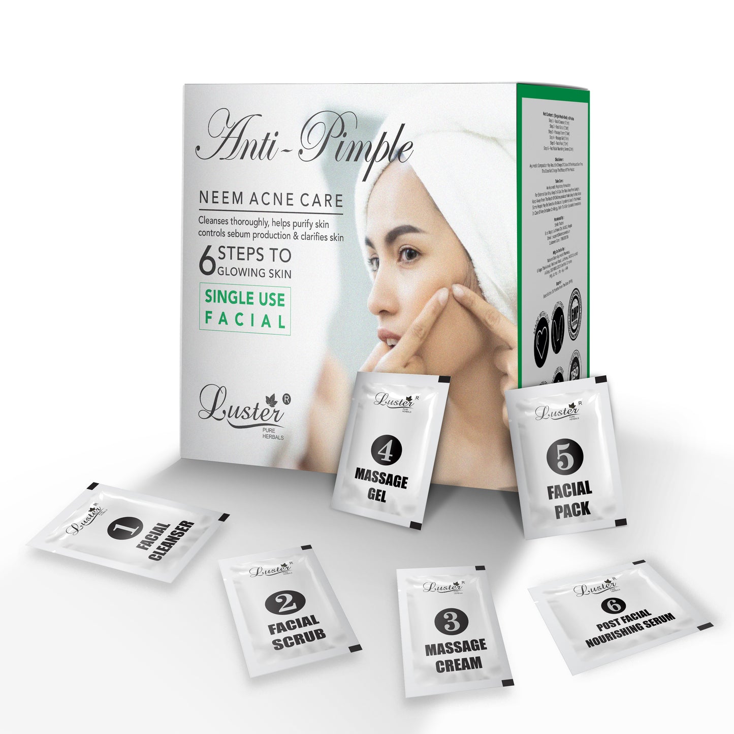 Luster Anti-Pimple Neem Acne Care Facial Kit – 40g
