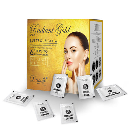 Luster 24k Radiant Gold Lustrous Glow Facial Kit – 40g