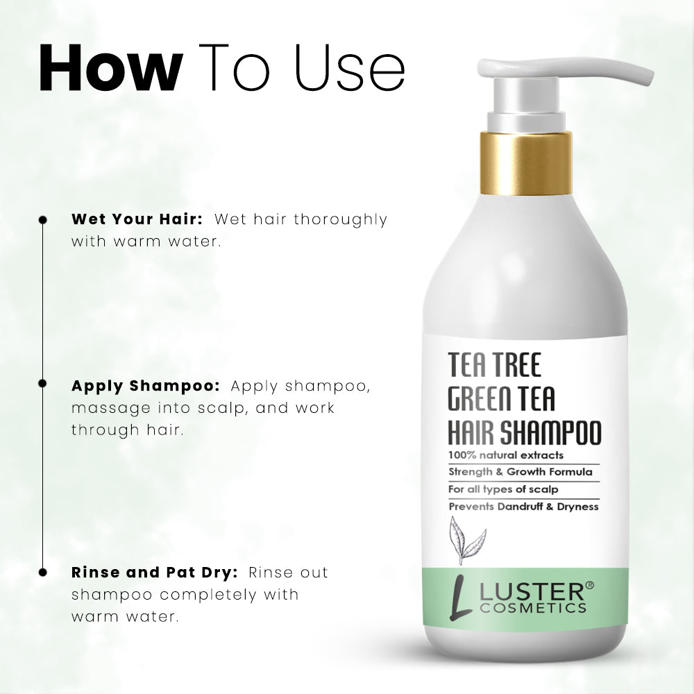 Luster Cosmetics Tea Tree & Green Tea Hair Shampoo - 300ml