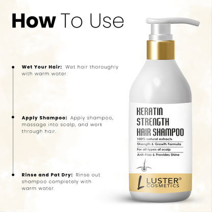 Luster Cosmetics Keratin Strength Hair Shampoo - 300ml