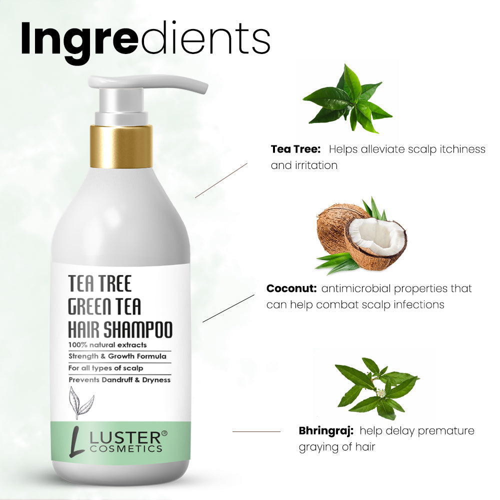 Luster Cosmetics Tea Tree & Green Tea Hair Shampoo - 300ml