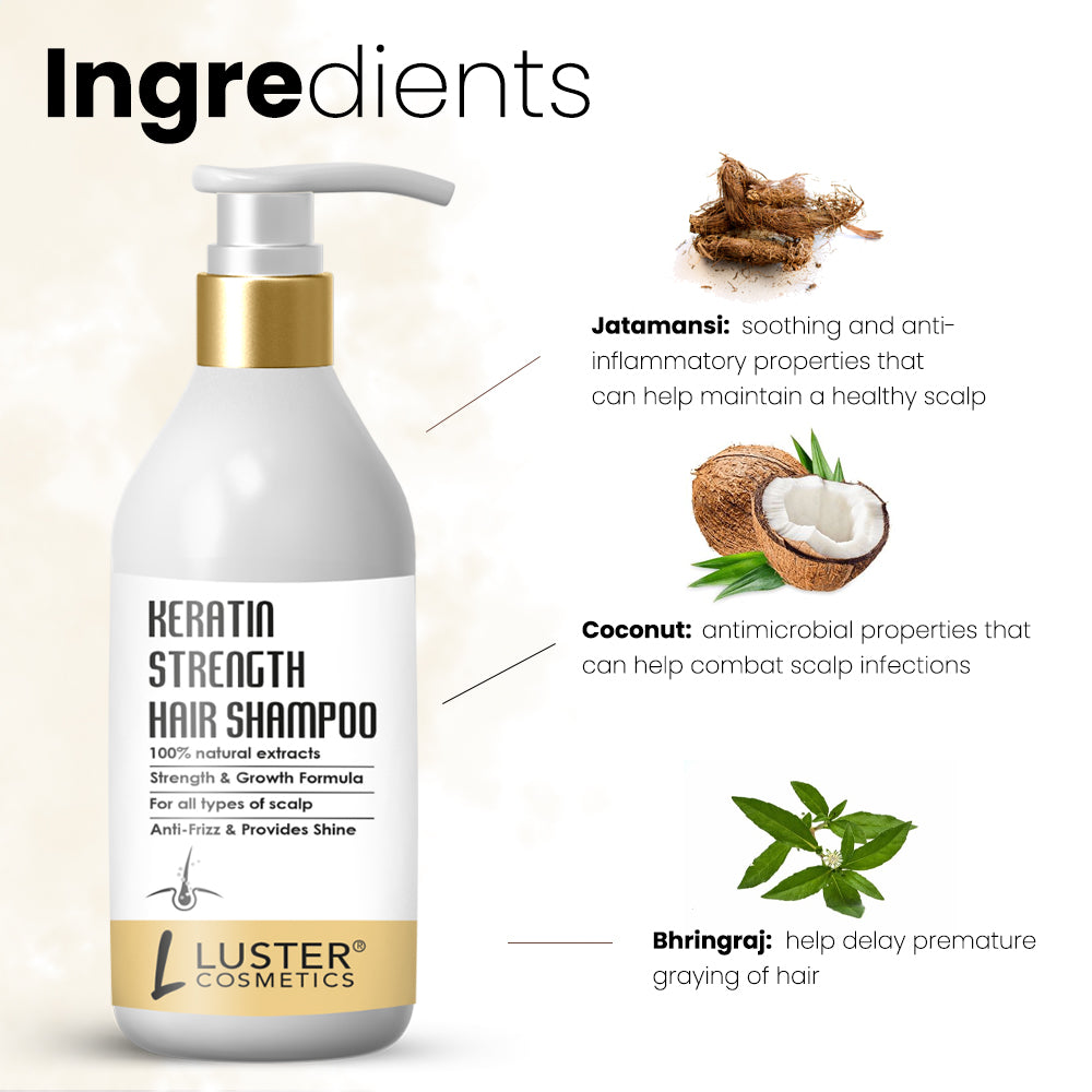 Luster Cosmetics Keratin Strength Hair Shampoo - 300ml