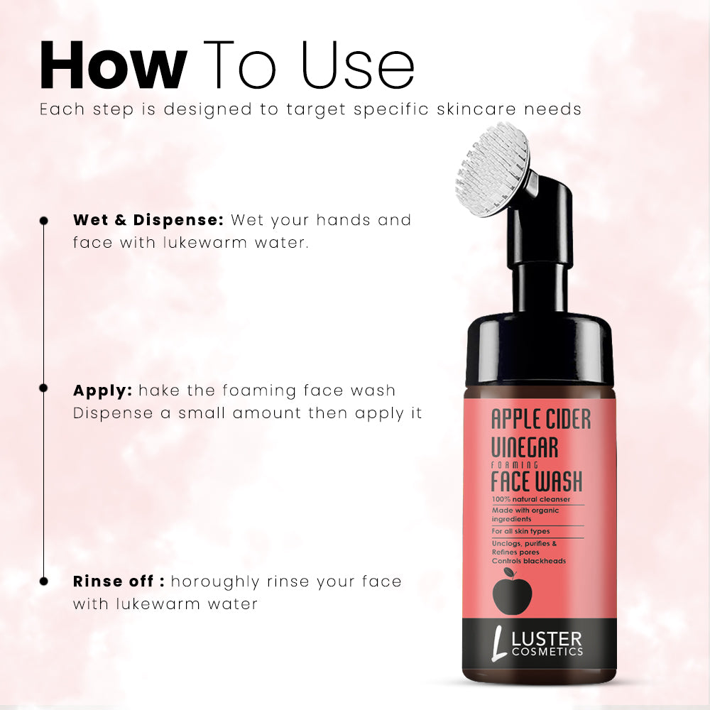 Luster Cosmetics Apple Cider Vinegar Foaming Face Wash - 100ml