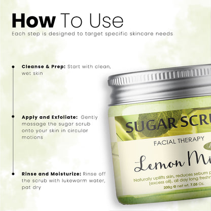 Luster Lemon Mint Sugar Scrub (Paraben & Sulfate Free)-200 gm