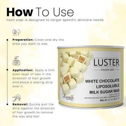 Luster White Chocolate Hair Removal Hot Wax - 800g