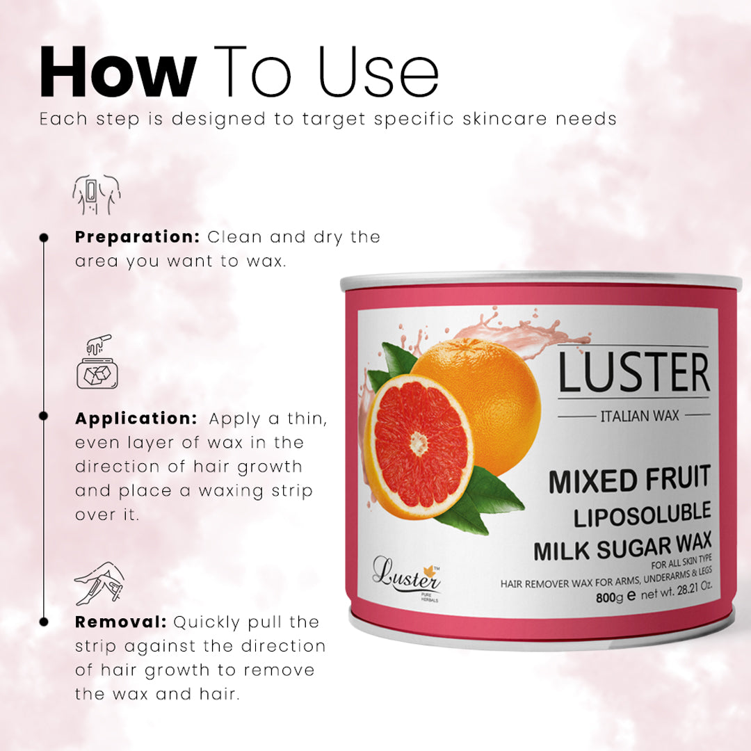 Luster Mixed Fruit Hair Removal Hot Wax - 800g