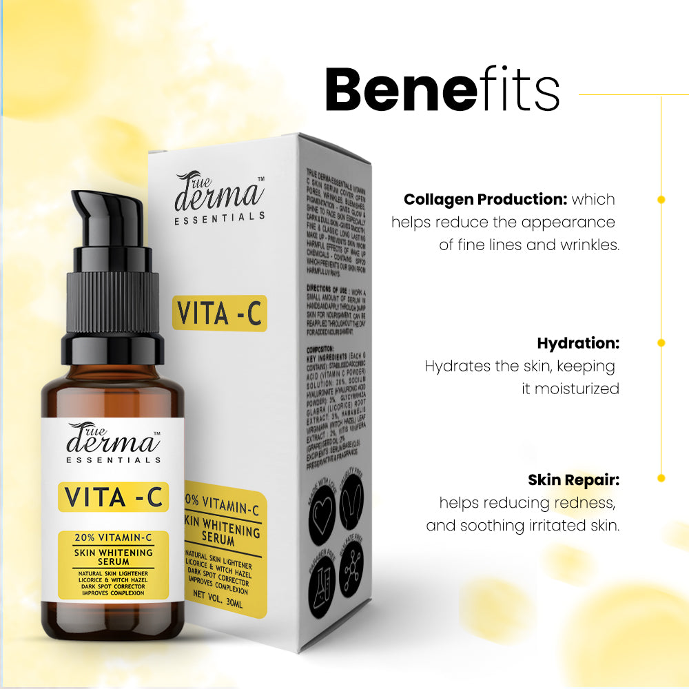 True Derma Essentials Vitamin C Skin Brightening Face Serum - 30ml