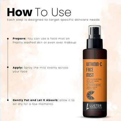 Luster Cosmetics Vitamin-C Face Mist Skin Toner For Face - 115ml