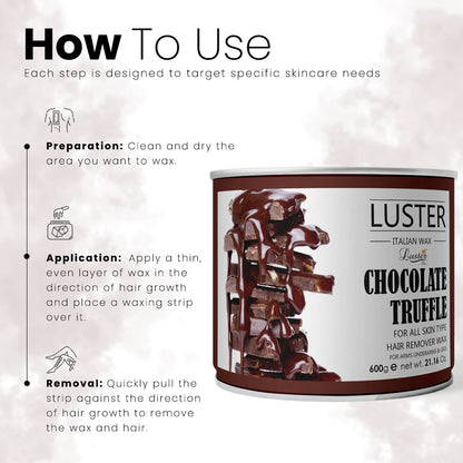 Luster Chocolate Truffle Hair Removal Hot Wax - 600g
