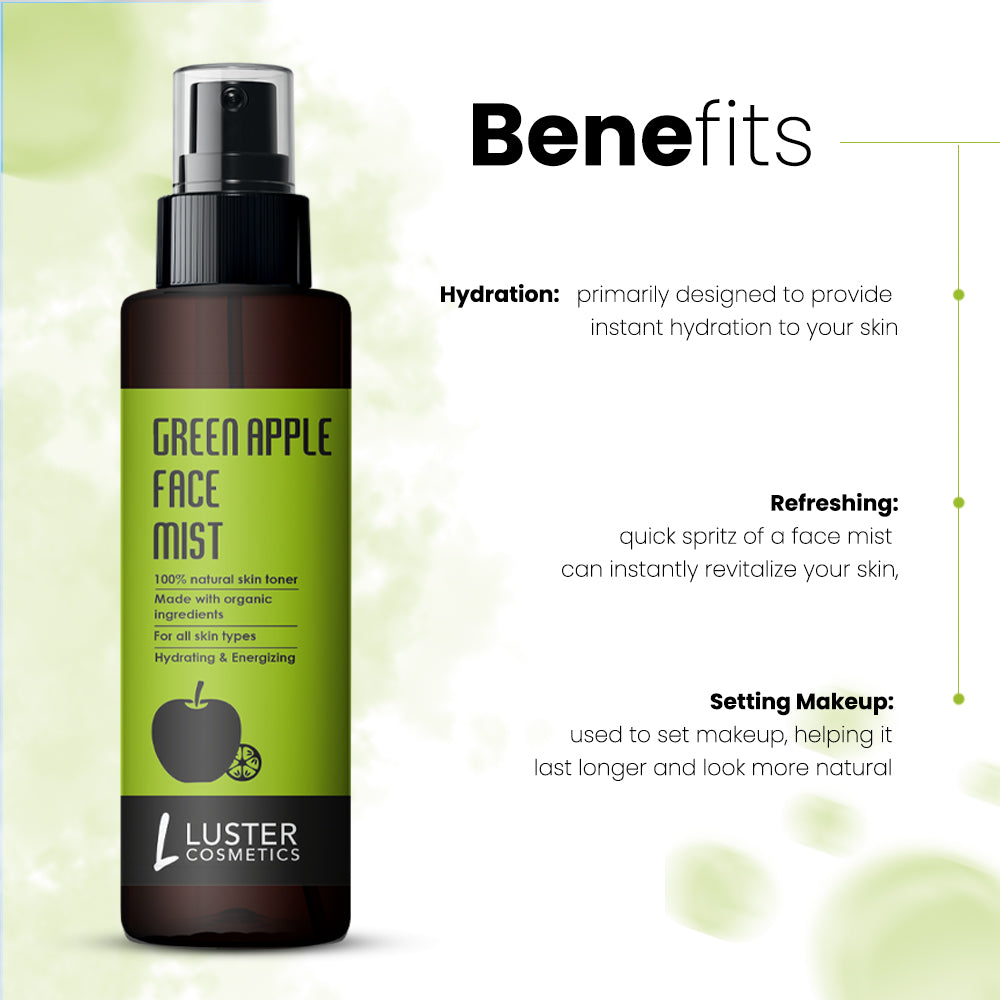 Luster Cosmetics Green Apple Face Mist Skin Toner - 115ml