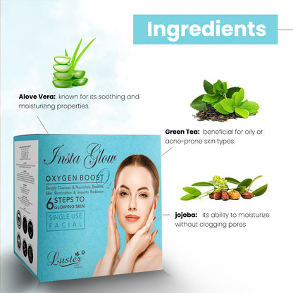 Luster Insta Glow Oxygen Boost Facial Kit – 40g