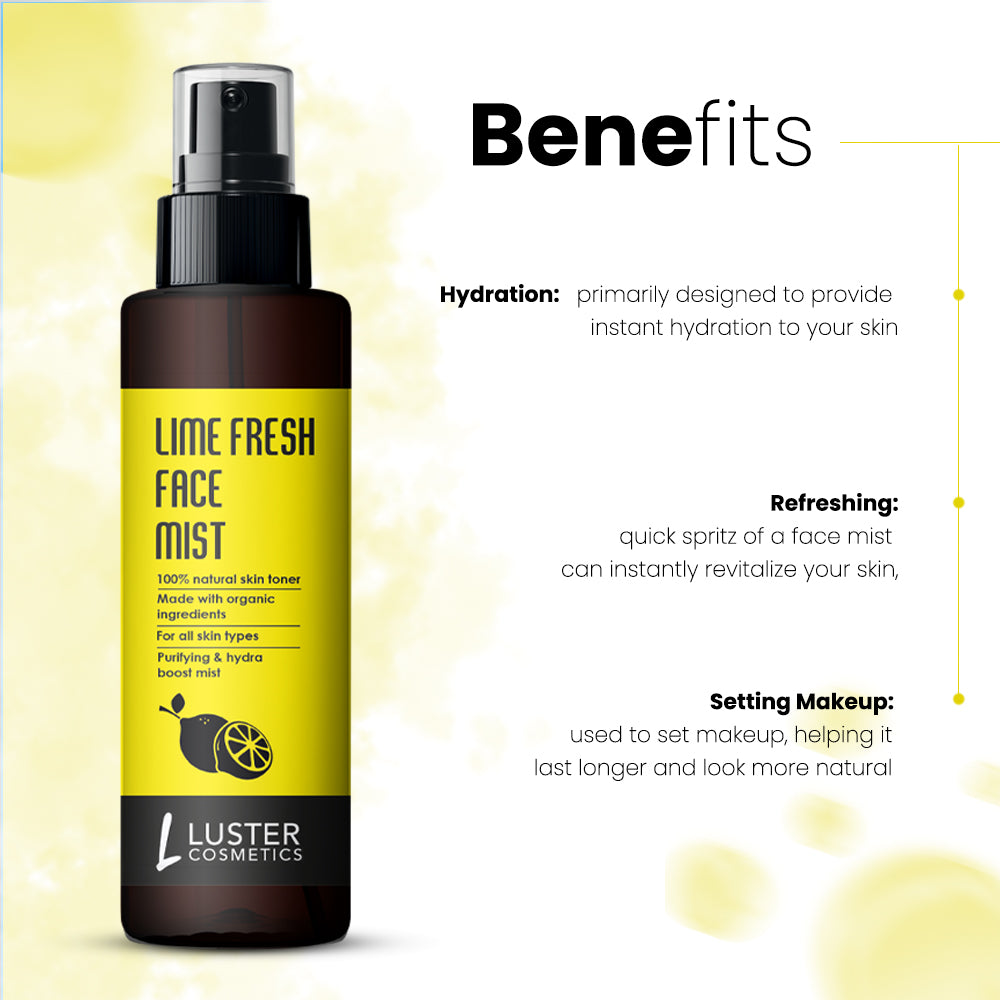 Luster Cosmetics Lime Fresh Face Mist Skin Toner - 115ml