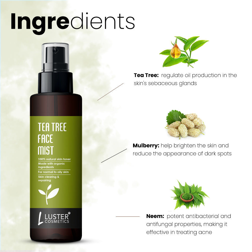 Luster Cosmetics Tea Tree Face Mist Skin Toner - 115ml