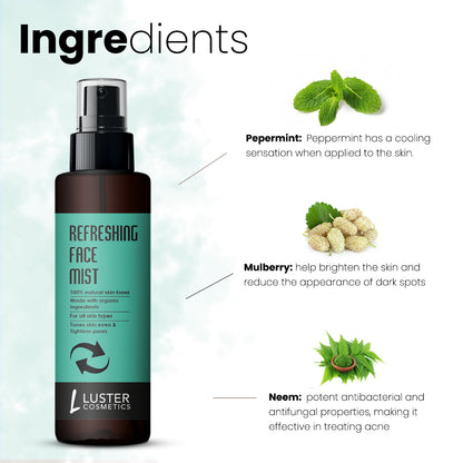 Luster Cosmetics Refreshing Face Mist Skin Toner - 115ml
